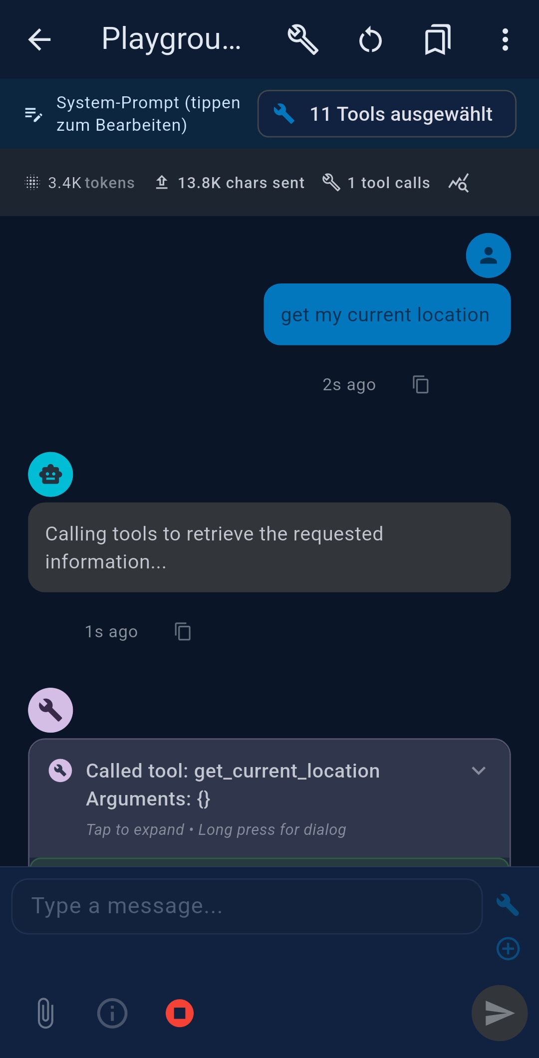 Playground initial input