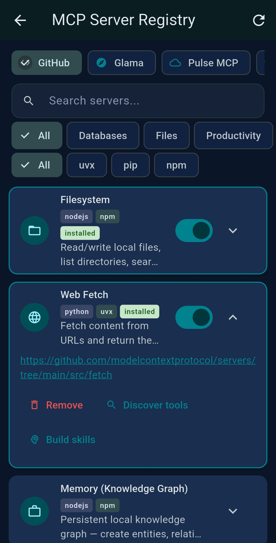 Registry list