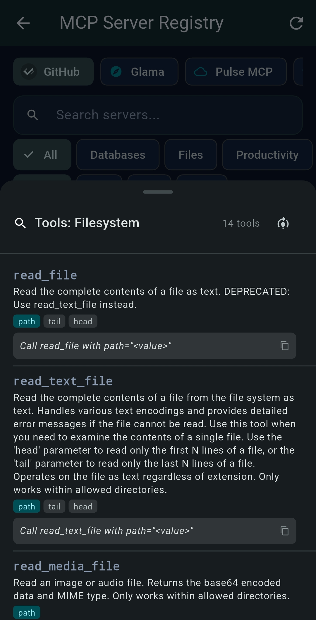 Registry tools
