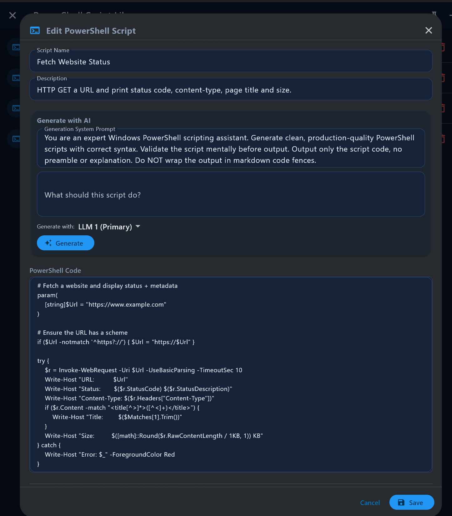 PS1 editor