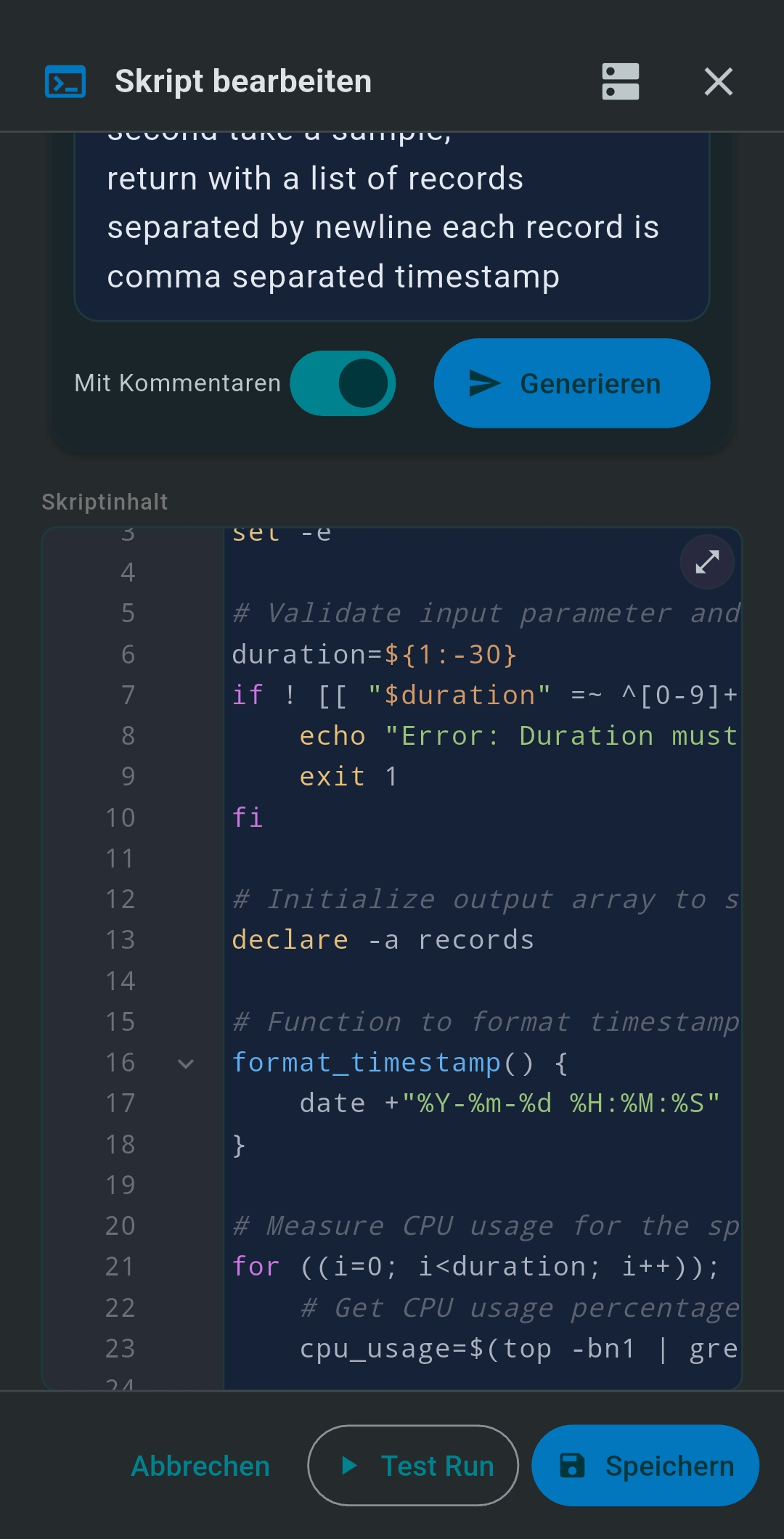 Edit script