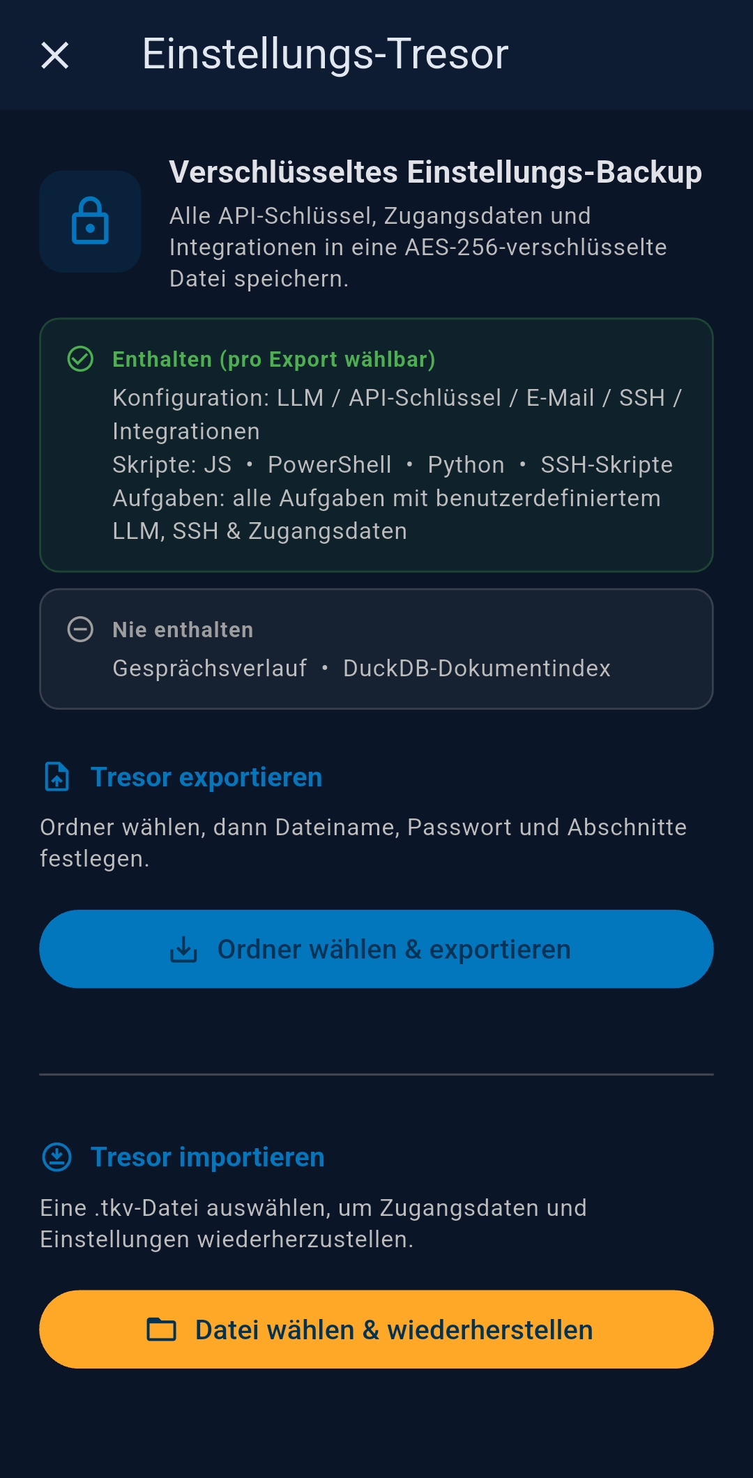 Vault backup